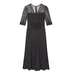 L.K. Bennett Madalena Lace Black Belted Dress